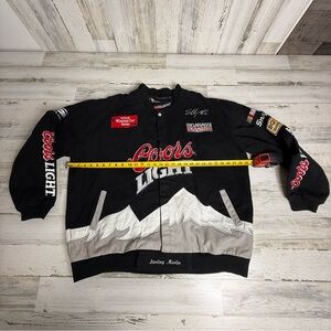 Vintage Coors Light Sterling Martin Jeff Hamilton Racing Jacket Black 4XL Y2K 90